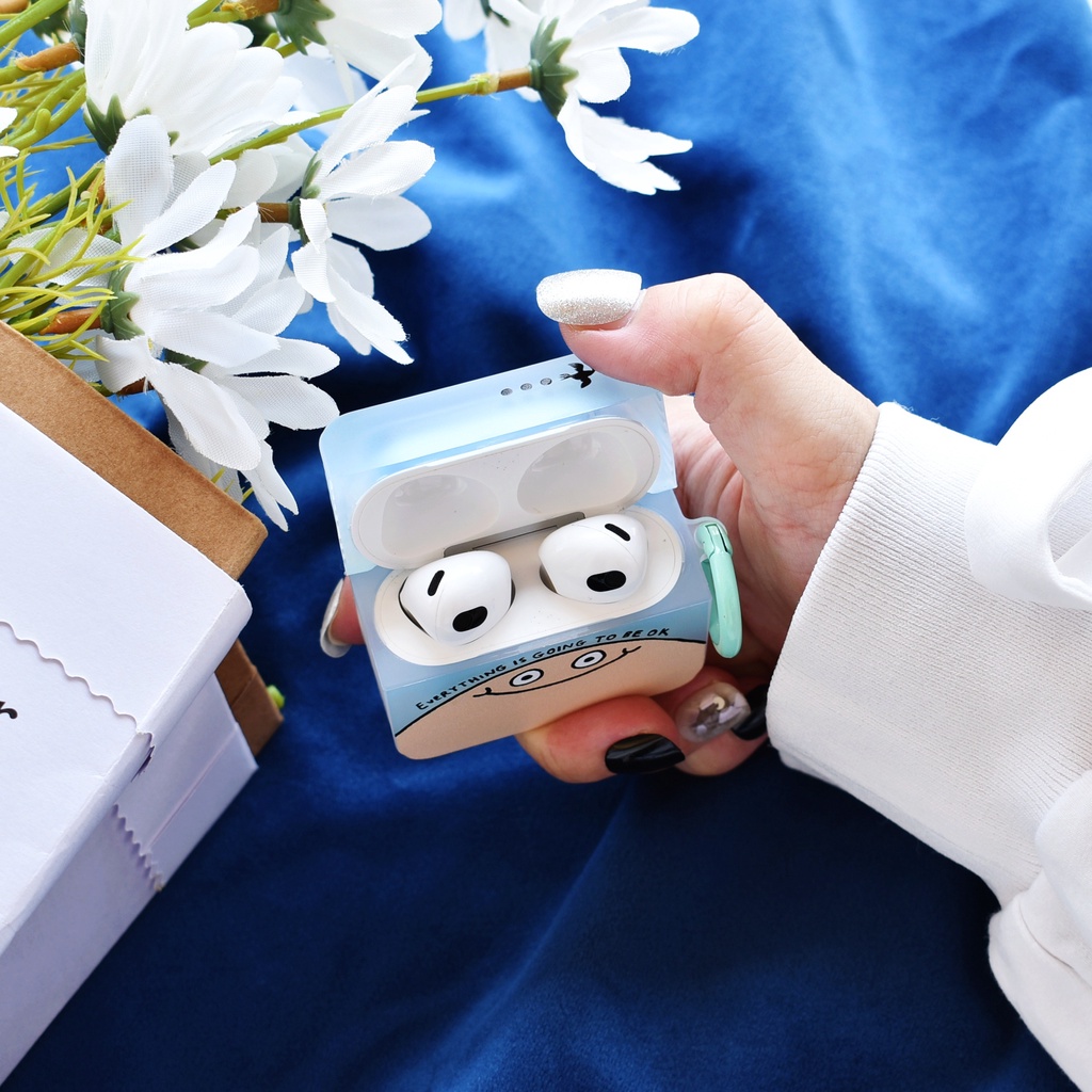 Vỏ Bảo Vệ Hộp Sạc Tai Nghe AirPods 1 2 Pro 3 2021 gen3 Hình Vuông Chất Liệu Silicon Tpu Mềm
