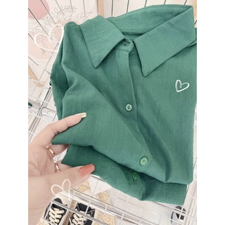 [ CHUBBY BIGSIZE ] SƠ MI XANH FORM RỘNG HOT TREND