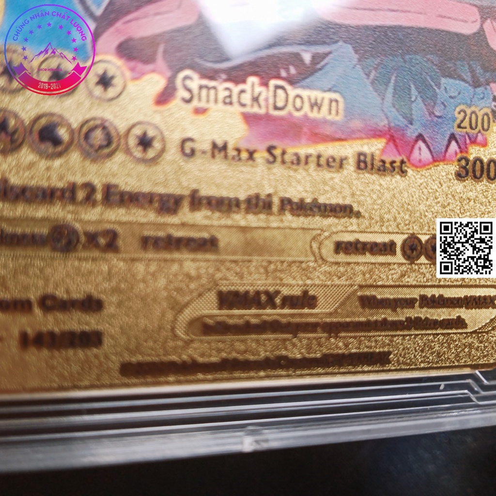 Thẻ Pokemon kim loại tag team siêu tiến hoá Vmax Venusaur Charizard và Blastosie 1843