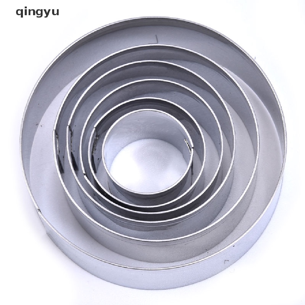 6 Khuôn Cắt Bánh Hình Tròn Bằng Thép Không Gỉ