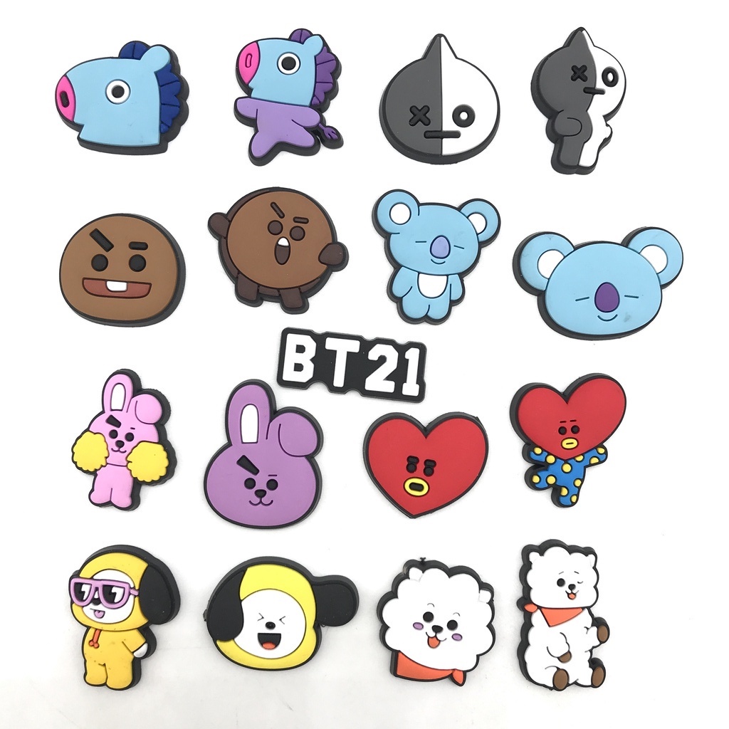 jibbitz / sticker CROCS Mặt Phụ Kiện Trang Trí Giày Hình Nhân Vật BT21 Xinh Xắn