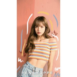 🥰áo croptop kẻ ngang lisa blackpink