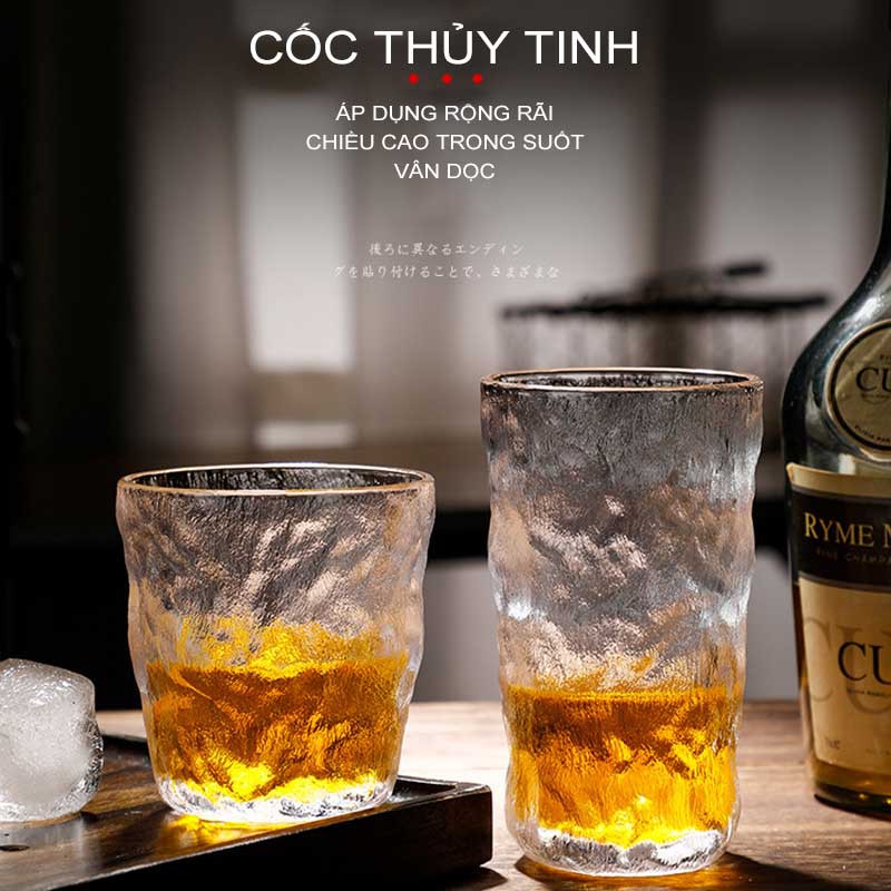 W&amp;G  Cốc nước thủy tinh cốc trà hình cây nhật bản đơn giản trong suốt tách trà cốc sáng tạo tảng băng