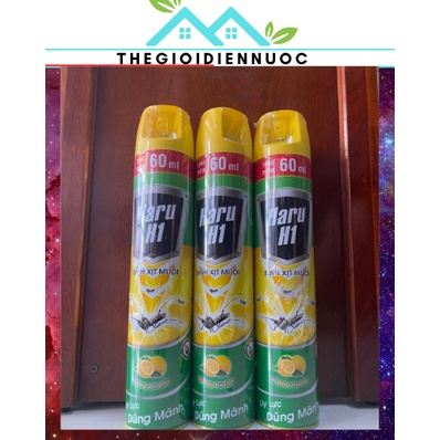 Bình thuốc xịt muỗi Haru H1 660ml hương chanh thơm mát, không gây độc hại