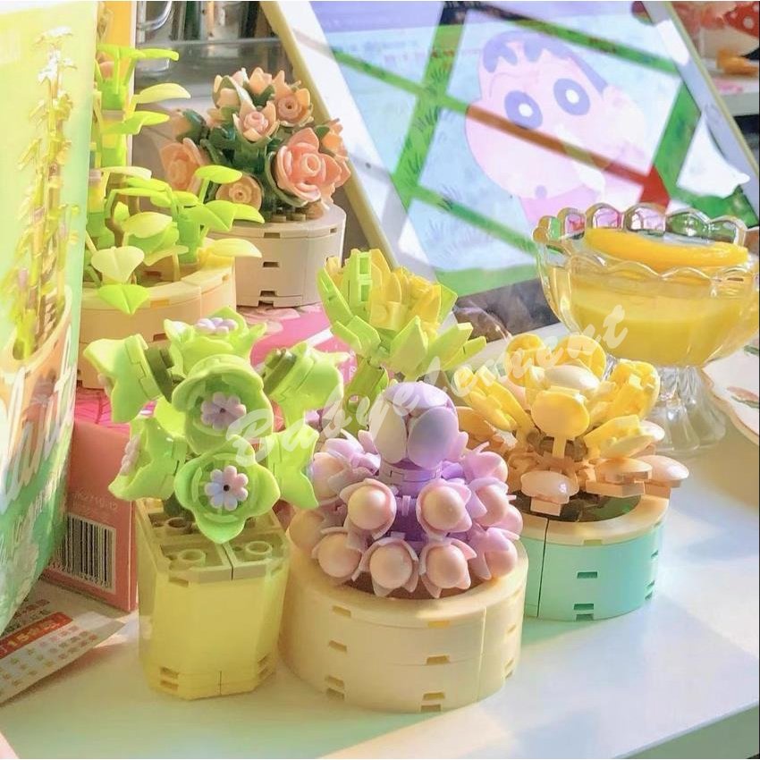 Đồ Chơi Lắp Ráp Mô Hình Chậu Hoa May Mắn DIY Dành Cho Trẻ Em Và Người Lớn