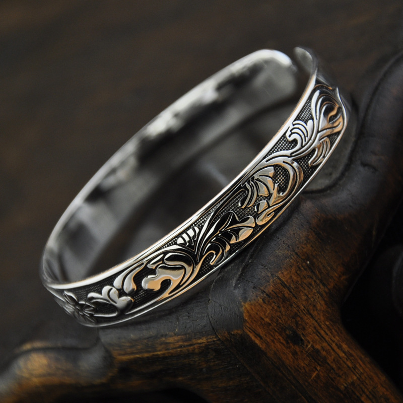 Classic Vintage Fashion Silver Bracelet Women 's Adjustable Ornament