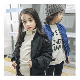 (xả hàng )áo khoác bé gái - bé trai màu đen bomber _ xanh coban