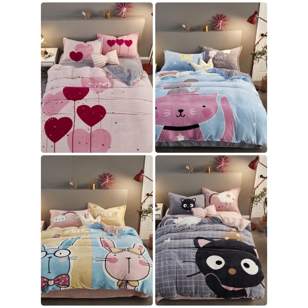 Thanh lý Bộ Chăn Ga Gối Nỉ Nhung 3D-bedding53