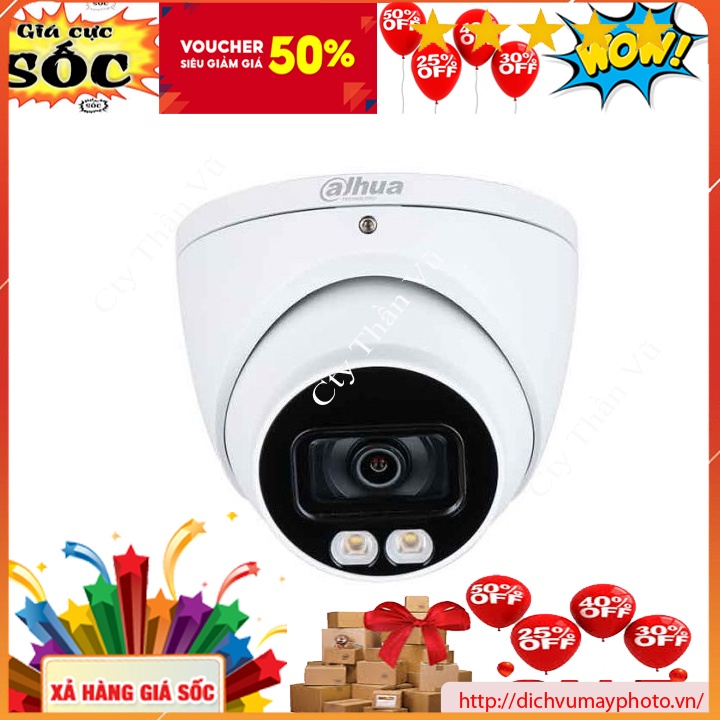 Camera quan sát dahua có màu âm thanh dome 2 led DAHUA HAC HDW1239TP-A_LED
