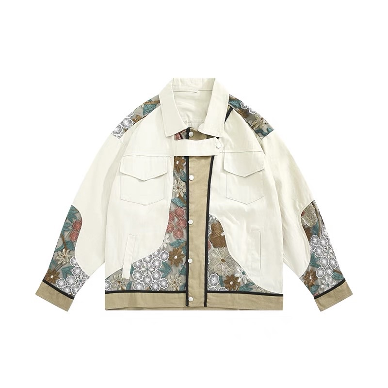 Jacket hoàng gia vải thô họa tiết thêu độc đáo, Jacket cho nam mẫu thiết kế mới năm 2022