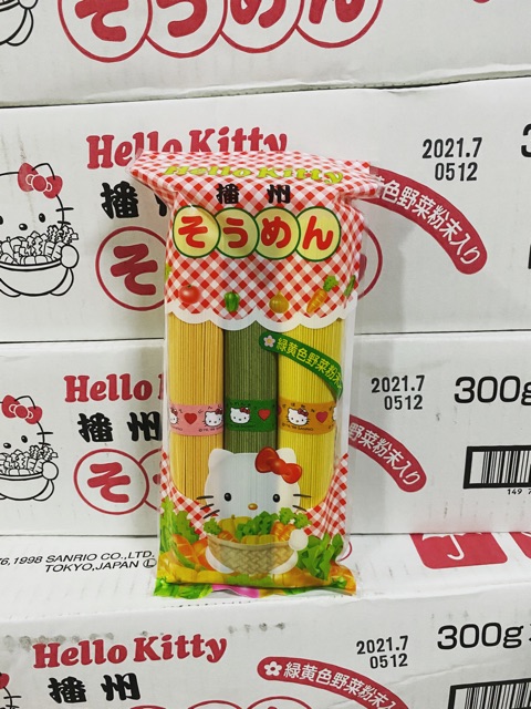 [HSD 3/2023] Mì somen rau củ Hello Kitty cho bé 9m+ 300G (Nhật Bản)