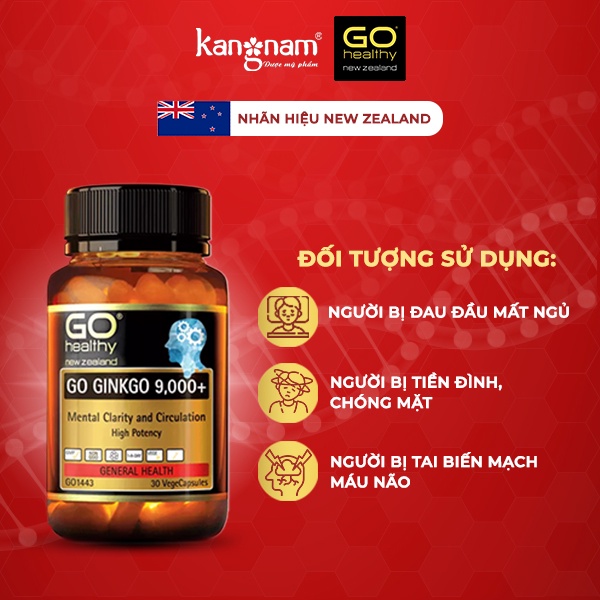 Viên Bổ Não Go Healthy Ginkgo 9000+ Hộp 30 viên