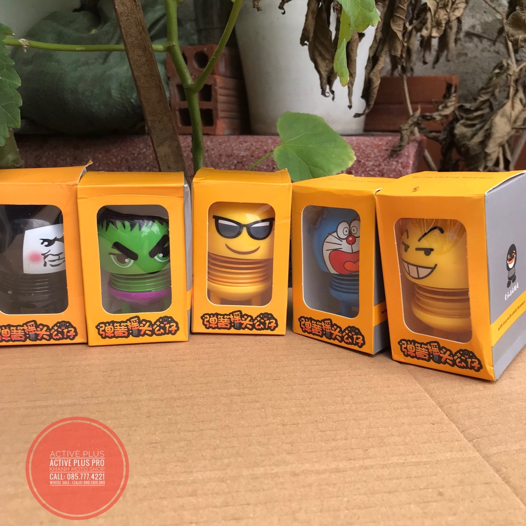 Emoji lò xo, Thú nhún lò xo Emoji có đèn siêu dễ thương  con nhún lò xo trang trí ô tô xe máy- phụ kiện trang trí