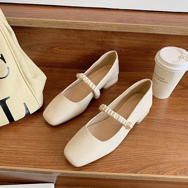 Giày IELGY cao gót mũi vuông phong cách Hàn Quốc xinh xắn dành cho nữ