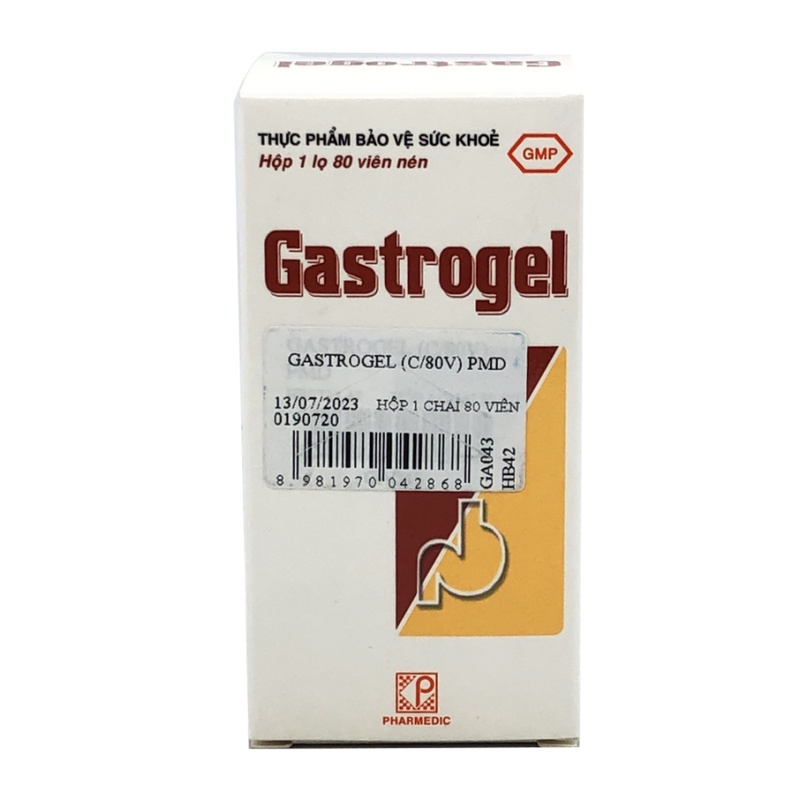 Gastrogel viên nhai chống trào ngược, đau dạ dày lọ /80 viên
