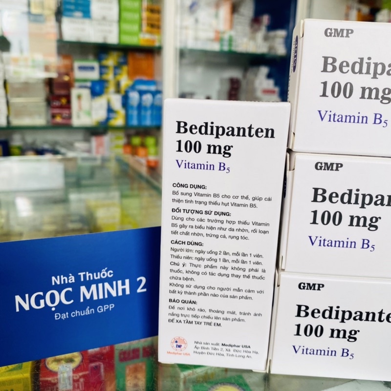✅ [Chính Hãng] Bedipanten 100mg vitamin B5 (hộp 20 viên) nén hỗ trợ giảm rụng tóc, giảm nhờn