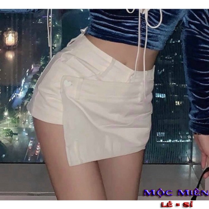 Chân váy quần nữ đắp chéo kaki co giãn lưng cao mẫu mới thời trang 2021 - TRENDY