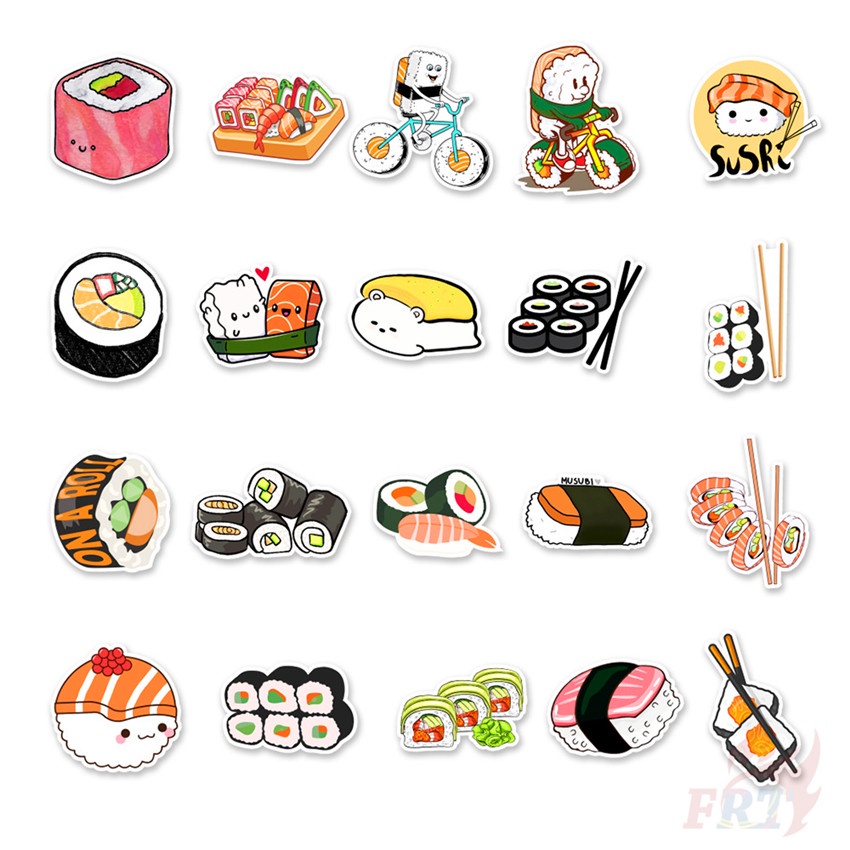 Bộ 50 Cái ☆ Sticker Dán Trang Trí Sushi Zushi Series 01 Chất Lượng Cao ☆ Sticker Dán Tường Chống Thấm Nước Thời Trang