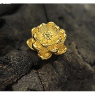 Charm hoa sen bạc mạ vàng - charm bạc 925