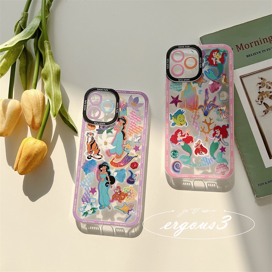 Ốp Điện Thoại Mềm Họa Tiết Công Chúa Hoạt Hình Cho iPhone 14 13 12 11 Pro Max SE2020 X XR Xs Max 7 8 6 6s Plus