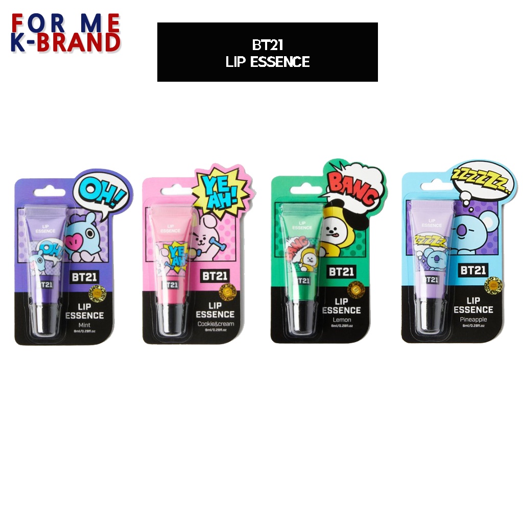 BTS [BT21 LIP ESSENCE]  Official Goods MANG COOKY CHIMMY KOYA Lemon/Cookie&cream/Pineapple/Mint