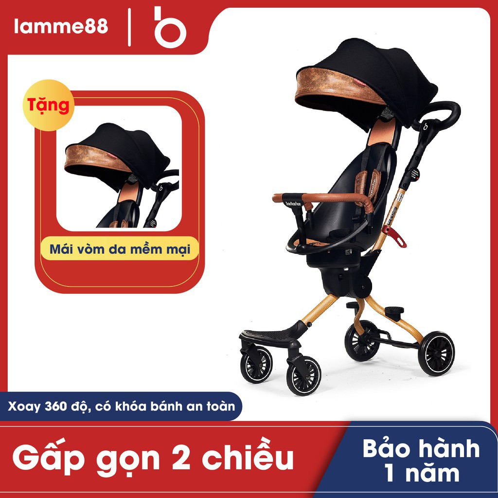 ❄Xe đẩy gấp gọn V5B mái vòm cho bé 2 chiều mẫu mới nhẹ thông minh ngồi du lịch đi chơi dành em Baobaohao