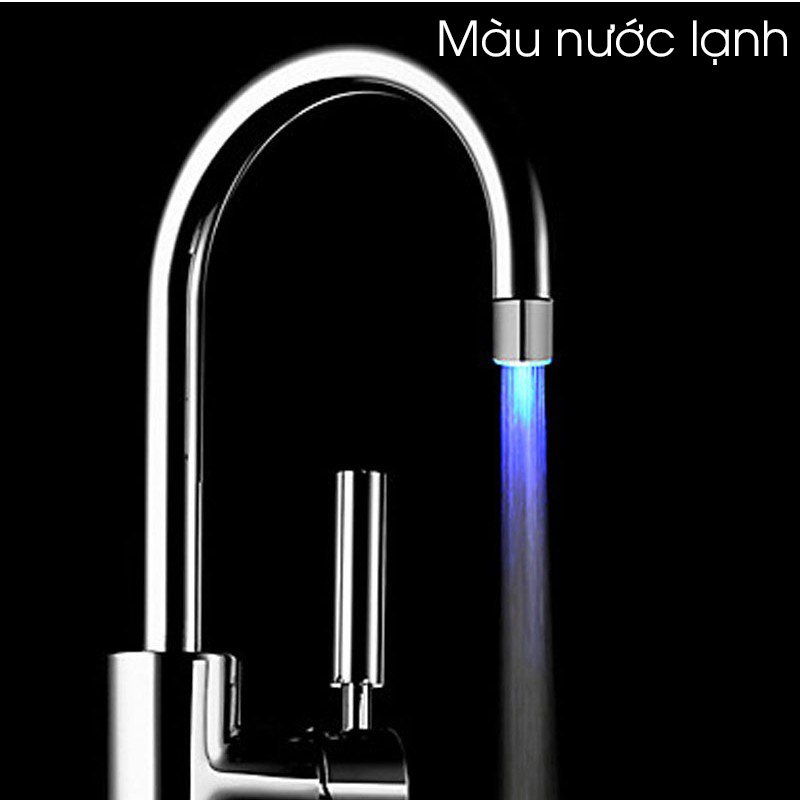 Đầu gắn vòi nước có led báo nóng lạnh tự động phát sáng cảm biến nhiệt độ không dùng pin