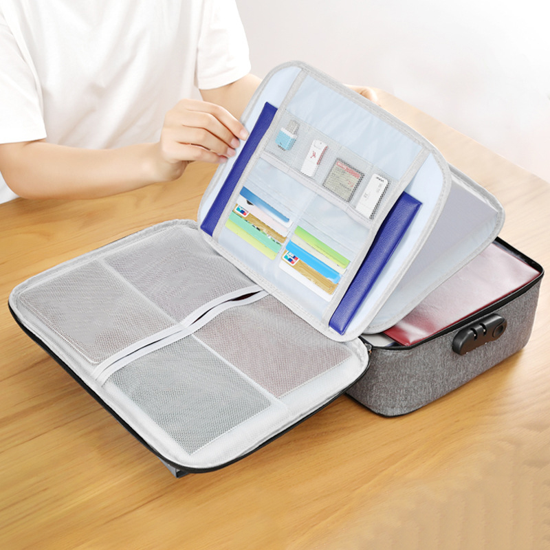 Large Capacity Document Storage Bag Box Waterproof Document Bag Organizer Papers Storage Pouch Travel File Bag YKN