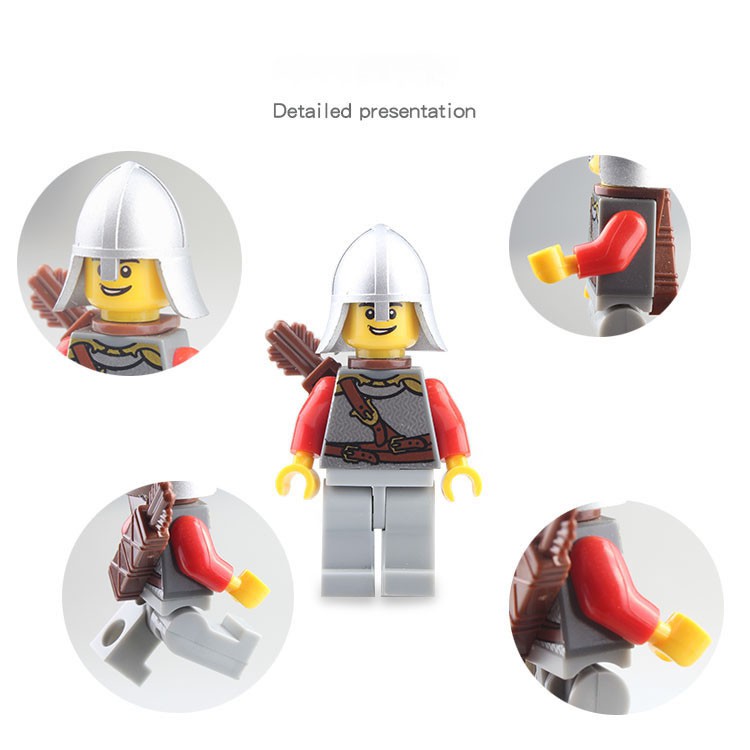 Minifigures LOJO AX-9809 - Lính trung cổ Sư tử đỏ - Minifigures Red Lion Knight