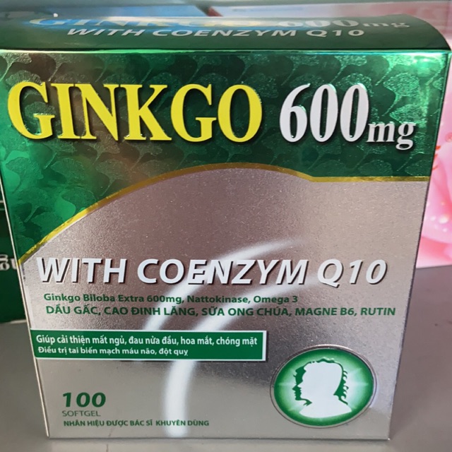 Ginkgo 600mg with coenzym Q10 viên uống hoạt huyết dưỡng não
