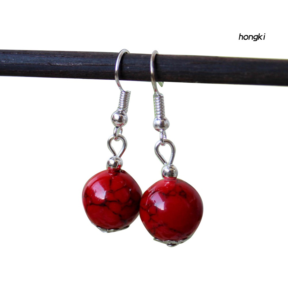 Hoa tai dạng móc hình tròn đính hạt ngọc nhân tạo thời trang dành cho nữ