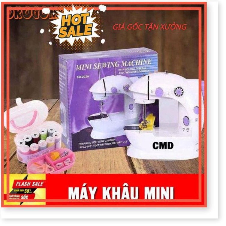 [ Bảo hành 6 tháng] Máy may mini máy khâu mini CMD có đèn led may thêu vá tại gia đình rất tiện dụng