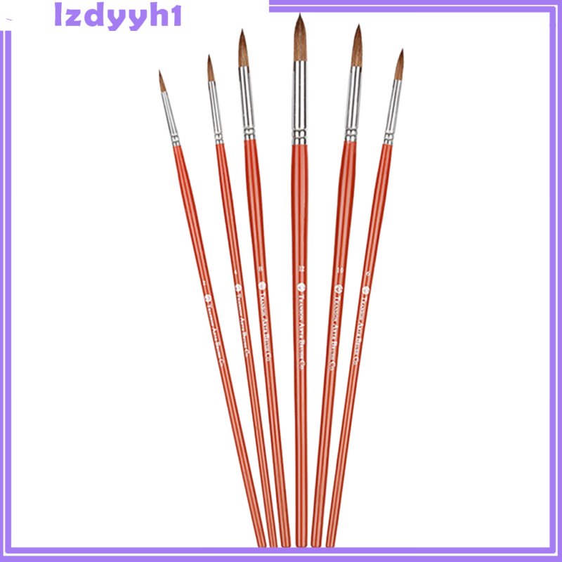 JoyDIY 6x Wolf Hair Artist Paint Brushes Acrylic Watercolor Oil Painting Art Craft