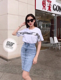 Chân váy bò dài dáng Body