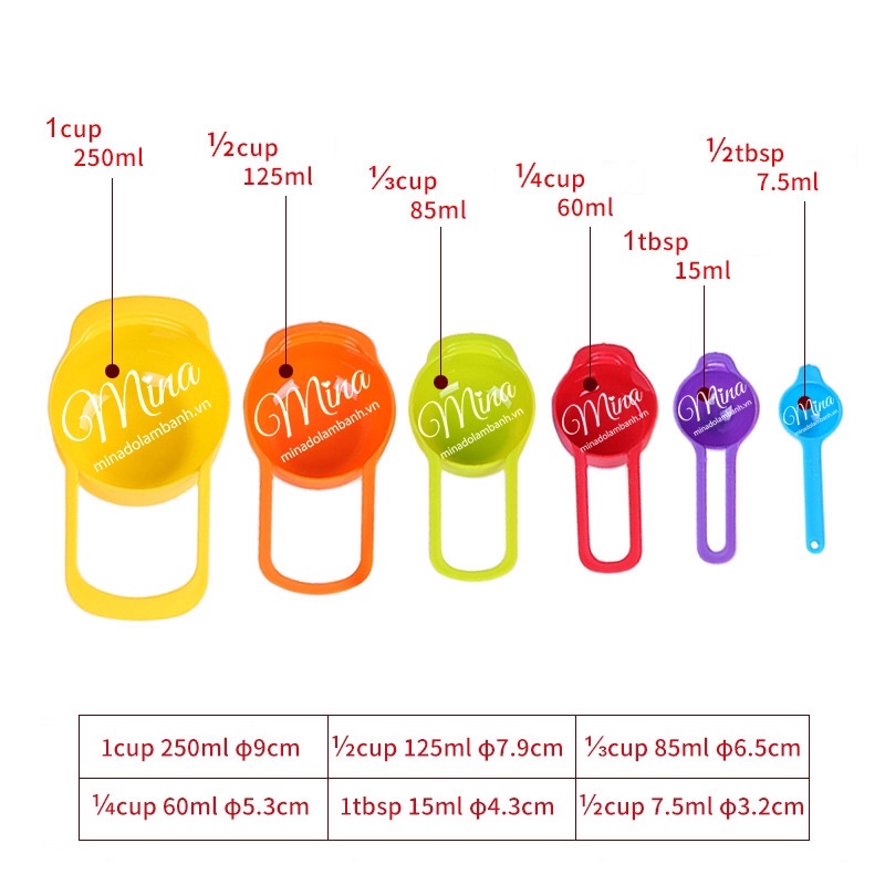 Bộ Cup đong nhựa 6 chi tiết