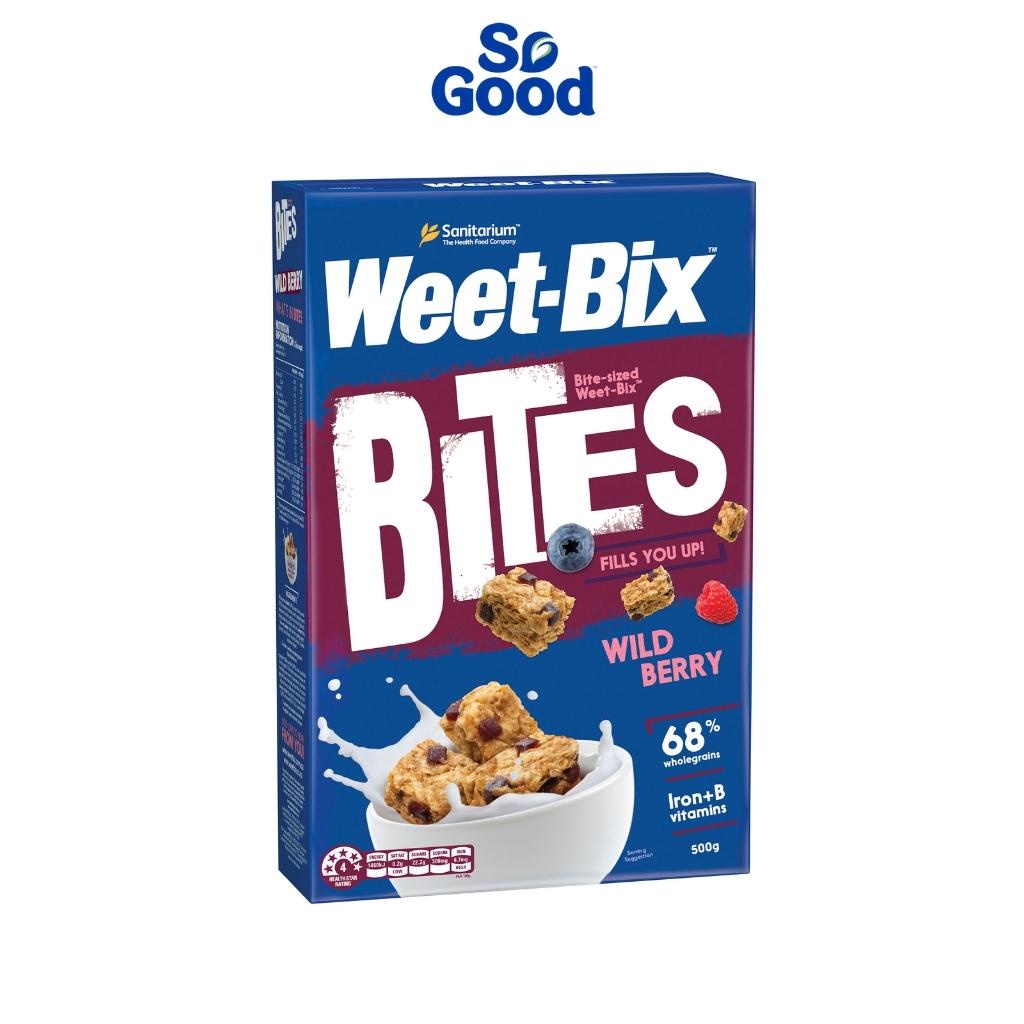 Bánh ngũ cốc vị dâu WEET - BIX Úc 500g ăn sáng làm từ lúa mì nguyên hạt, giàu chất xơ ít đường