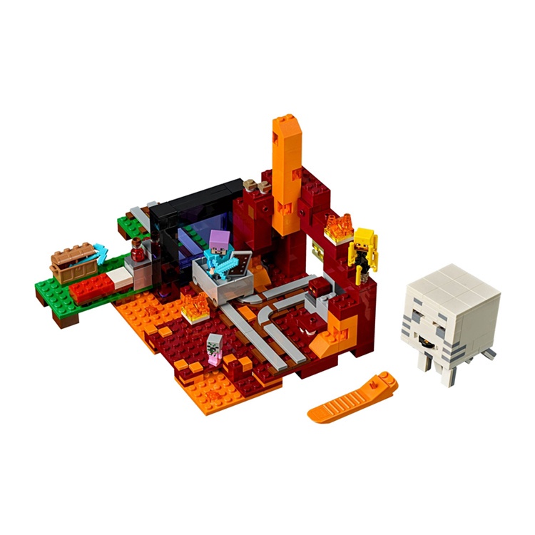 Bộ đồ chơi lắp ghép Sluban 470 mảnh hình Minecraft The Nether Portal cho bé
