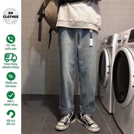 Quần Baggy Jean có đai dáng suông ống rộng - Quần bò giá tốt nhất thị trường- Q9