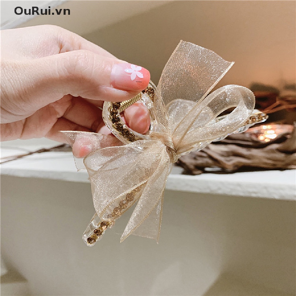 {RUI} Kẹp Tóc Phối Dây Xích Hình Cá Mập Đính Đá Phong Cách Ins {OuRui.vn}