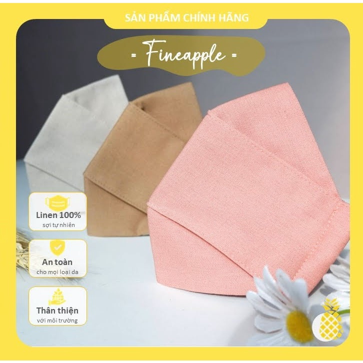 Khẩu trang vải 3D linen chống UV và ánh nắng, khẩu trang phòng dịch cao cấp - Trơn