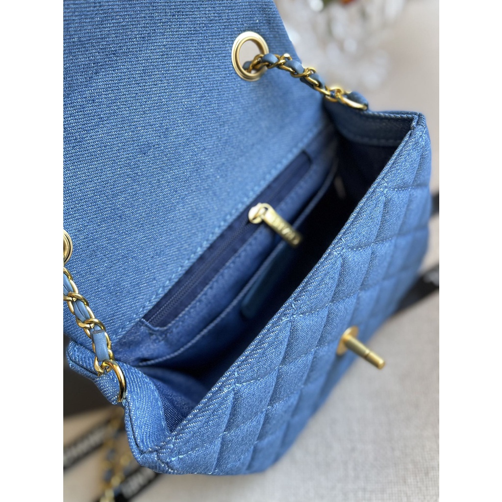 Túi Xách Denim / Vàng Sáng 20Cm Không Hộp