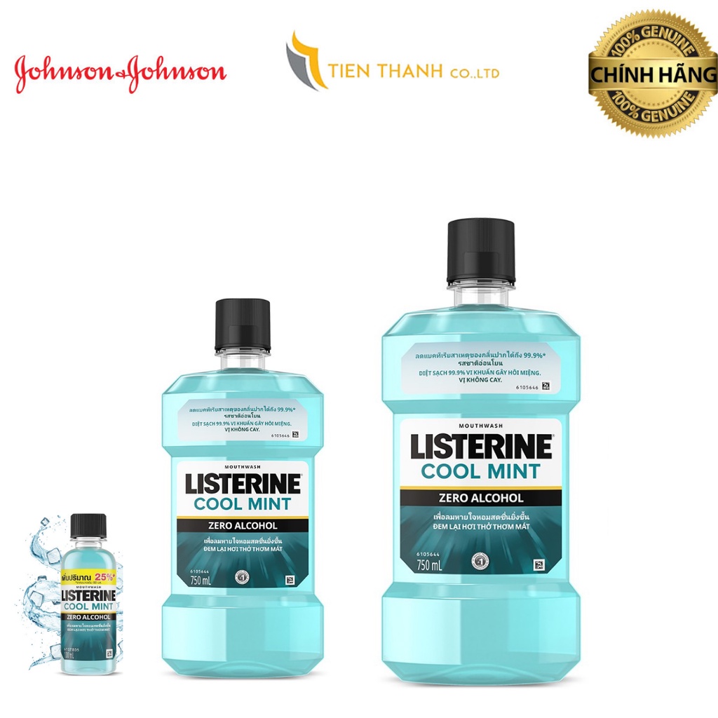 Nước súc miệng Listerine Cool Mint Zero - Hàng chính hãng.