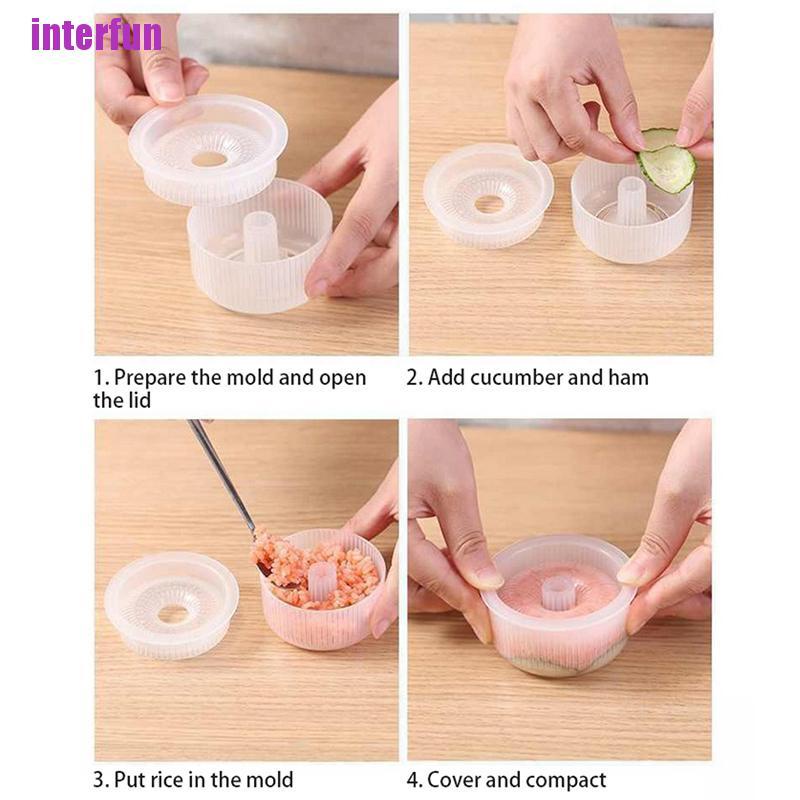 Bộ 2 Khuôn Làm Cơm Nắm / Sushi / Bánh Donut Chống Dính Sáng Tạo