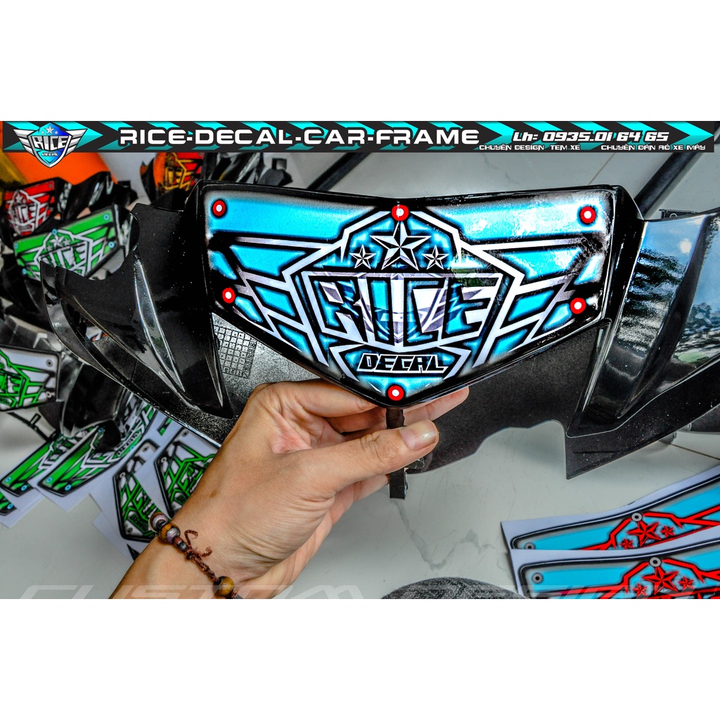 Tem Dán Hộp Đầu Sirius Sihello Đen Logo Rice decal