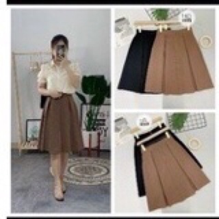 Chân váy Xòe Dập Ly Dáng Dài Phong Cách công sở Cao Cấp