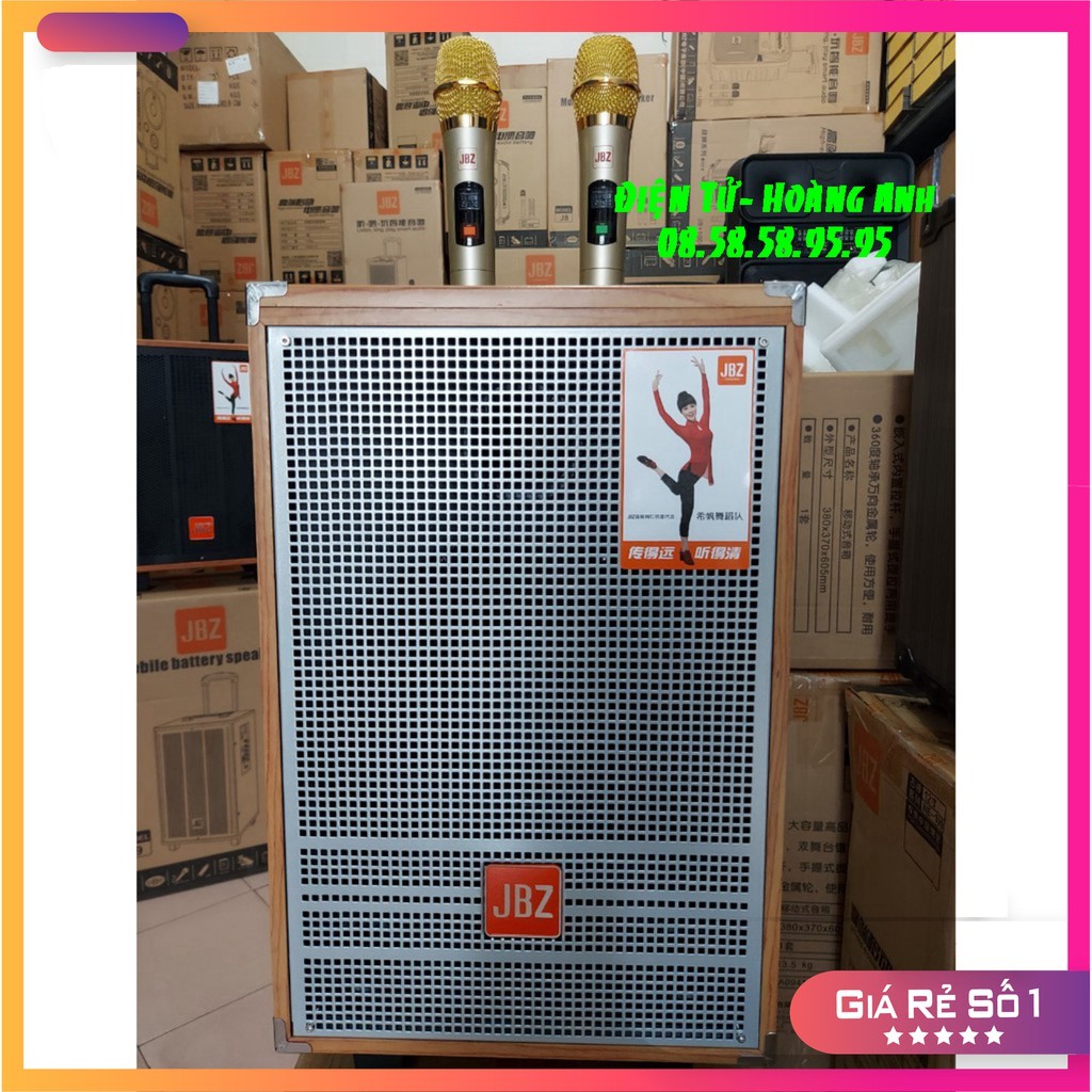 [Mã ELHACE giảm 4% đơn 300K] Loa kéo karaoke di động JBZ 1203 bas 3 tấc (0803-1003-0603) kèm 2 micro nhôm UHF không dây