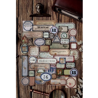 STI64 Nhãn dán label vintage sticker - 40 miếng