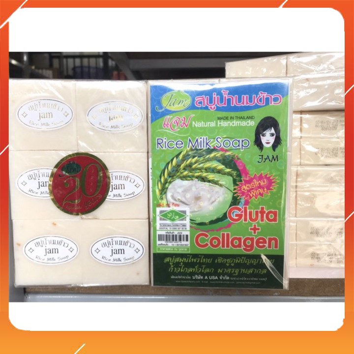 hot trend LỐC 12 BÁNH  XÀ PHÒNG CÁM GẠO-XÀ PHÒNG TRẮNG DA THÁI LAN JAM RICE MILK SOAP | BigBuy360 - bigbuy360.vn