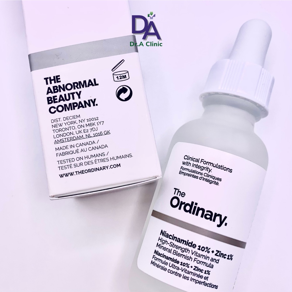 The Ordinary Niaciamide 10 Zinc 1 30ml dòng serum giảm mụn thâm nám dưỡng sáng da chính hãng - Dr.A Clinic