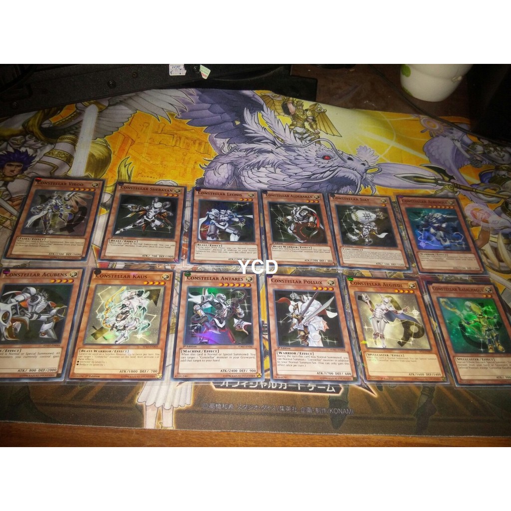 Thẻ bài yugioh chính  hãng set 12 chòm sao  cung hoàng đạo Constellar